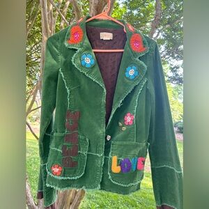 Green blazer corduroy like